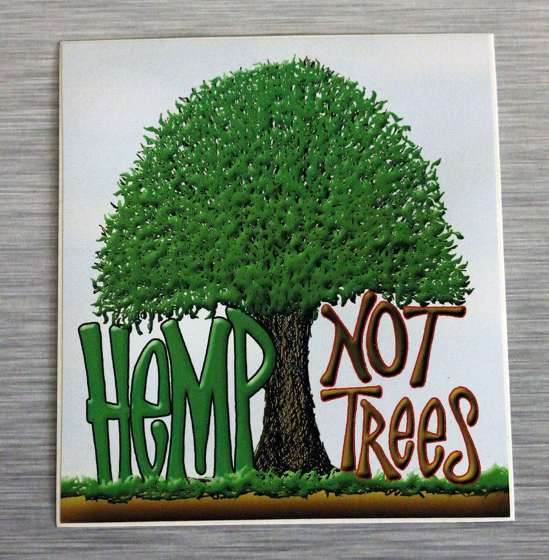 Hemp Not Trees Bumper Sticker image 1