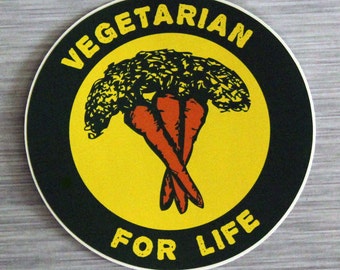 Vegetarian For Life Sticker Outdoor Bumper Stickers | 517