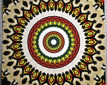Mandala Sticker Large Rasta Snail Mandala
