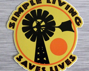 Simple Living Saves Lives Sticker Outdoor Bumper Stickers | 483