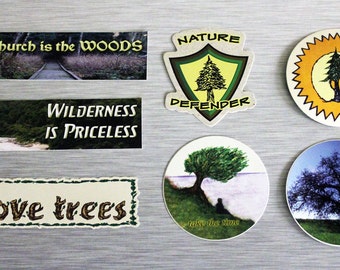 Tree Hugger Combo Pack Of 7 Small Bumper Stickers | 469, 468, 493, 296, 306, 305, 372