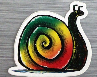 Autocollant d’escargot rasta | Autocollants de pare-chocs extérieurs