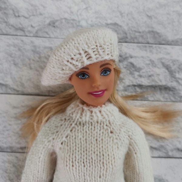 Hand knitted Beret for 11.5 Inch Modern Fashion Doll, 1:6 scale, many colours