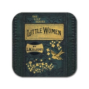 Little Women by Louisa M. Alcott Coaster. Coffee Mug Coaster with Little Women book design, Bookish Gift, Literary Gift