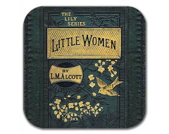 Little Women by Louisa M. Alcott Coaster. Coffee Mug Coaster with Little Women book design, Bookish Gift, Literary Gift