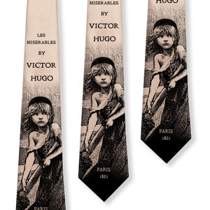 Les Misérables Necktie, Book Necktie, Les Misérables by Victor Hugo Tie, Necktie