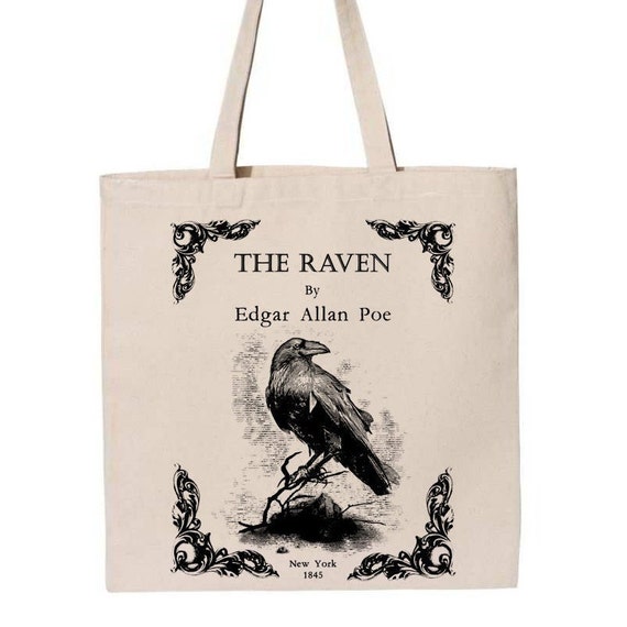 The Raven by Edgar Allan Poe Tote Bag. Handbag With the Raven - Etsy