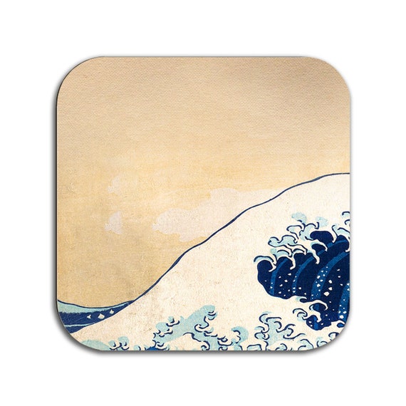 The Great Wave off Kanagawa by Hokusai Coasters. 6 Coasters With