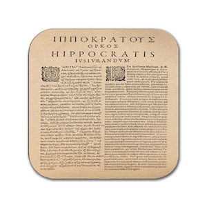 Hippocratic Oath Coaster, Gift for Doctor, Gift for Physician, Doctor gift Idea, Graduation Gift for MD, Physician Gift
