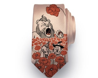 Wizard of Oz Tie, The Wonderful Wizard of Oz by L. Frank Baum Necktie, Book Tie, Literary Gift for Men.