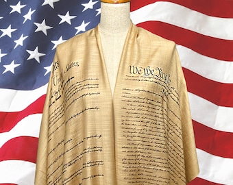 The Declaration of Independence, US Constitution, Bill of Rights Scarf/Shawl, July 4th, United States of America, Patriotic Scarf