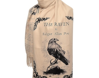 The Raven by Edgar Allan Poe  Shawl Scarf Wrap