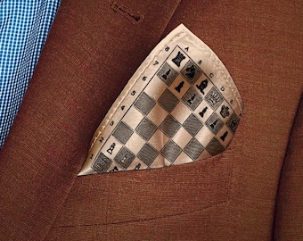 Chess Pocket Square, Chessboard Pocket Square, Grandmaster Pocket Square. Chess Board Pocket Square.