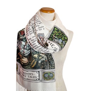 Sleeping Beauty Scarf Shawl Wrap. Book scarf, Literary scarf, Classic Literature, Brothers Grimm fairy tale image 1