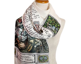 Écharpe de la Belle au bois dormant. Foulard de livre, Foulard littéraire, Littérature classique, Conte de fées des frères Grimm