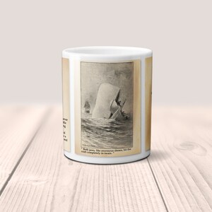 Moby-Dick or, The Whale by Herman Melville Mug.Coffee Mug with Moby-Dick book design, Bookish Gift, Literary Mug, Nautical Gift image 3