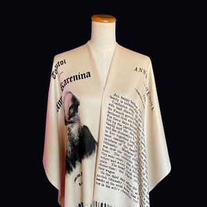 Anna Karenina by Leo Tolstoy Scarf/Shawl/Wrap English version. Literary Scarf, Book Scarf, Bookish Gift, Classical Literature. image 6