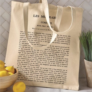 Les Misérables by Victor Hugo tote bag. Handbag with Les Miserables book design. Book Bag. Library bag. Market bag image 5