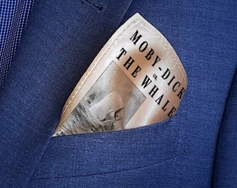 Moby-Dick Pocket Square, Moby-Dick; or, The Whale by Herman Melville Pocket Square, Book Pocket Square, Literary Gift for Men.