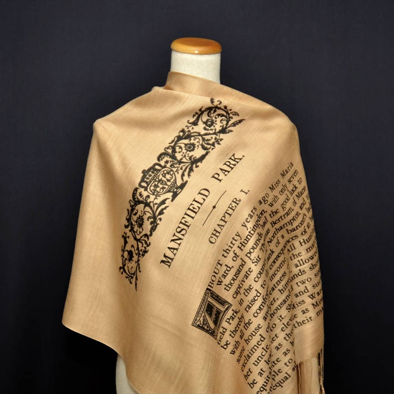 Mansfield Park by Jane Austen Scarf, Shawl, Wrap. Book scarf, Literary gift, Teacher gift, Library, Classic Literature, Fanny Price image 6