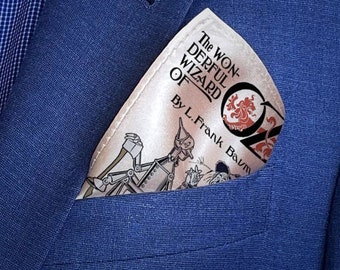 Wizard of Oz Pocket Square, The Wonderful Wizard of Oz by L. Frank Baum Pocket Square, Book Pocket Square, Literary Gift for Men.