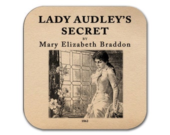 Lady Audley es Secret von Mary Elizabeth Braddon Coaster. Kaffeebecher Untersetzer mit Lady Audley s secret Buch-Design, Bücherwurm Geschenk, literarische Geschenk
