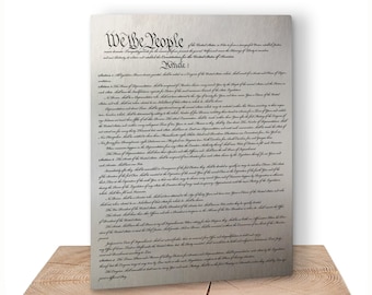 US Constitution wall art metal panel. The Constitution of the United States. Patriotic Gift, Lawmaker Gift.