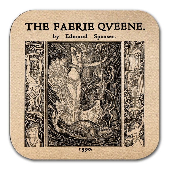 The Faerie Queene by Edmund Spenser Coaster. Coffee Mug Coaster
