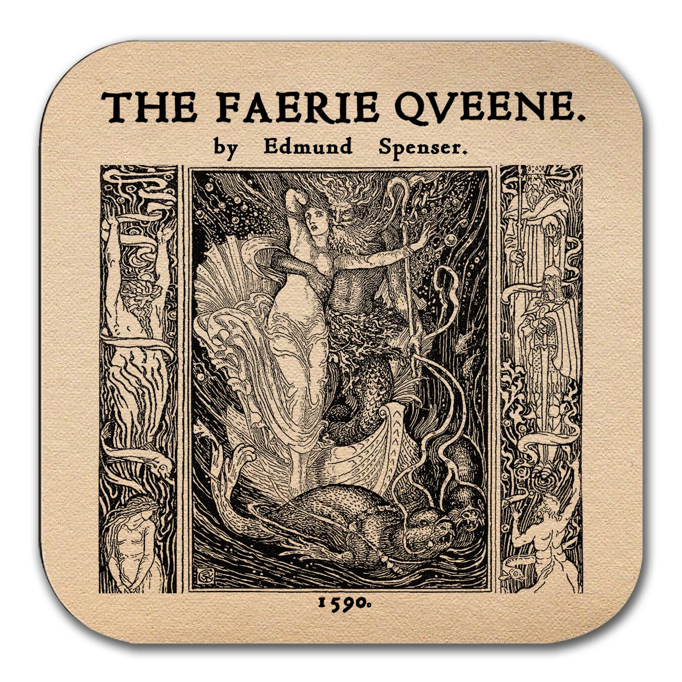 The Faerie Queene by Edmund Spenser Coaster. Coffee Mug Coaster