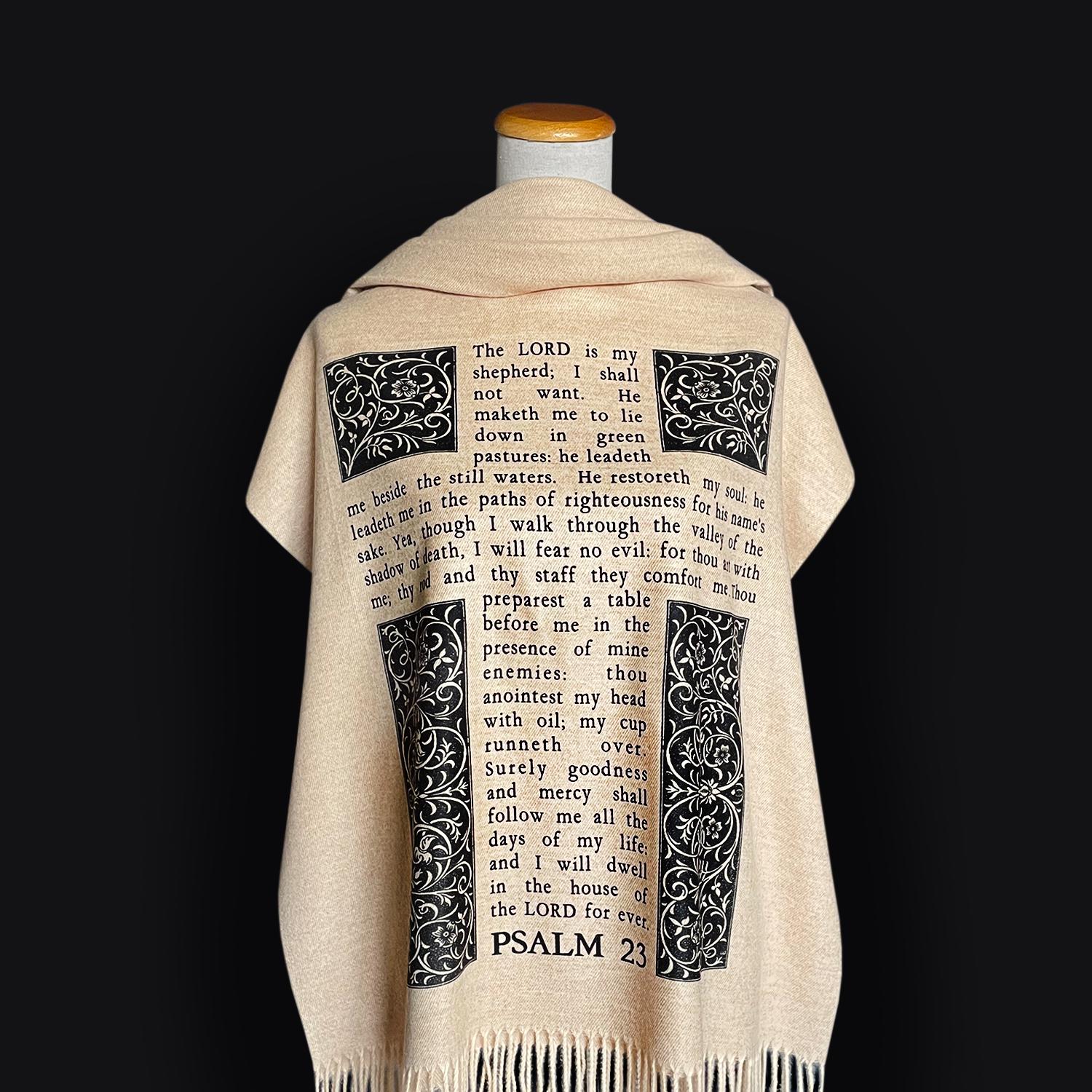 Christian Bible Verse Scarf – Psalm 23 and the Beatitudes Matthew 5:3 ...