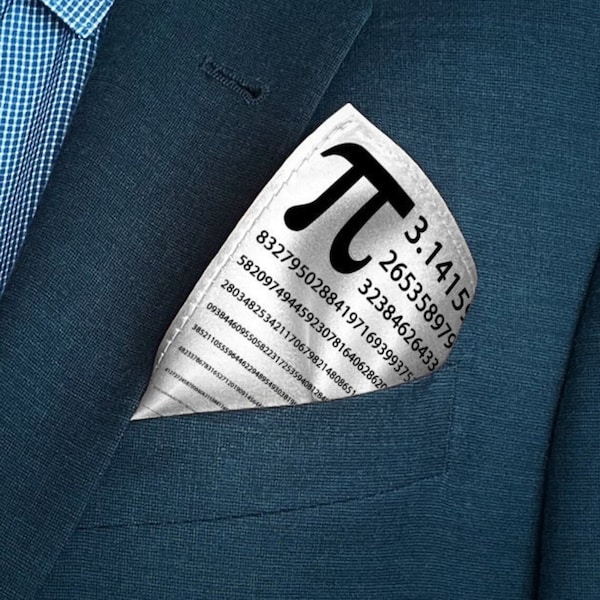 Pi Number Pocket Square, Mathematician Gift, Mathematics, Math Teacher Gift.