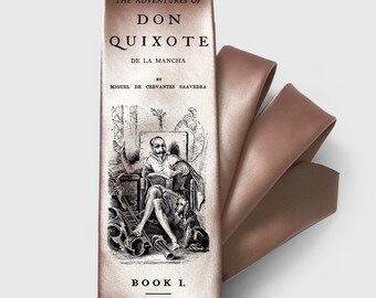 Don Quixote Necktie, Book Necktie, The adventures of Don Quixote De La Mancha by Miguel de Cervantes Saavedra Tie, Necktie, Literary Gift