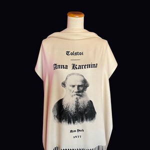 Anna Karenina by Leo Tolstoy Scarf/Shawl/Wrap English version. Literary Scarf, Book Scarf, Bookish Gift, Classical Literature. image 3