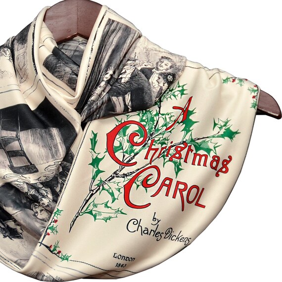 A Christmas Carol by Charles Dickens Infinity Scarf, Christmas Scarf, Literary Gift.