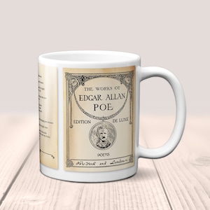 Annabel Lee by Edgar Allan Poe Mug. Coffee Mug with Full text of Edgar Allan Poe's "Annabel Lee" poem, Bookish Gift,Literature Mug