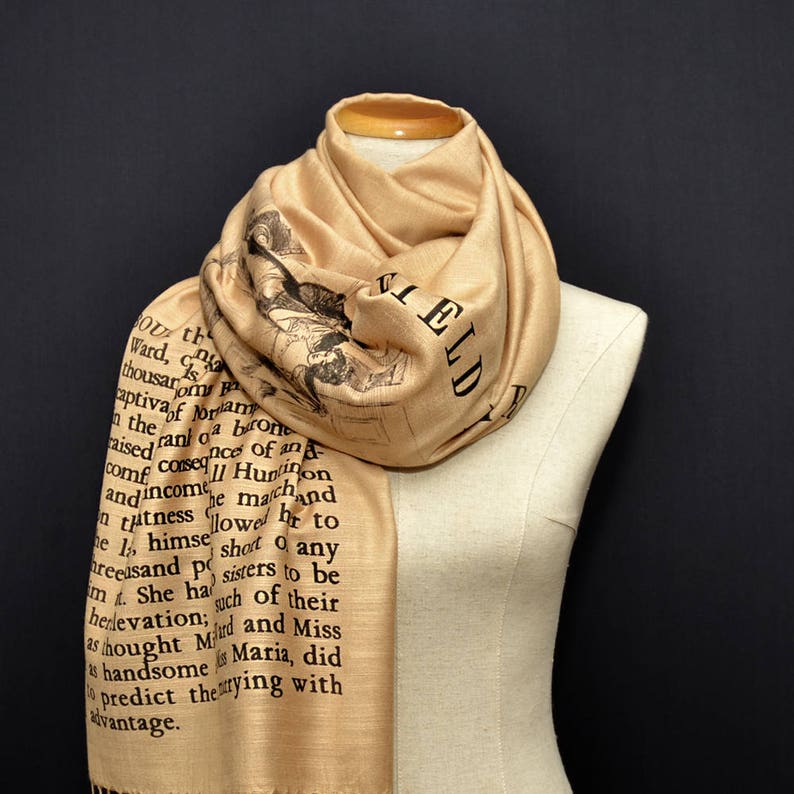 Mansfield Park by Jane Austen Scarf, Shawl, Wrap. Book scarf, Literary gift, Teacher gift, Library, Classic Literature, Fanny Price image 3