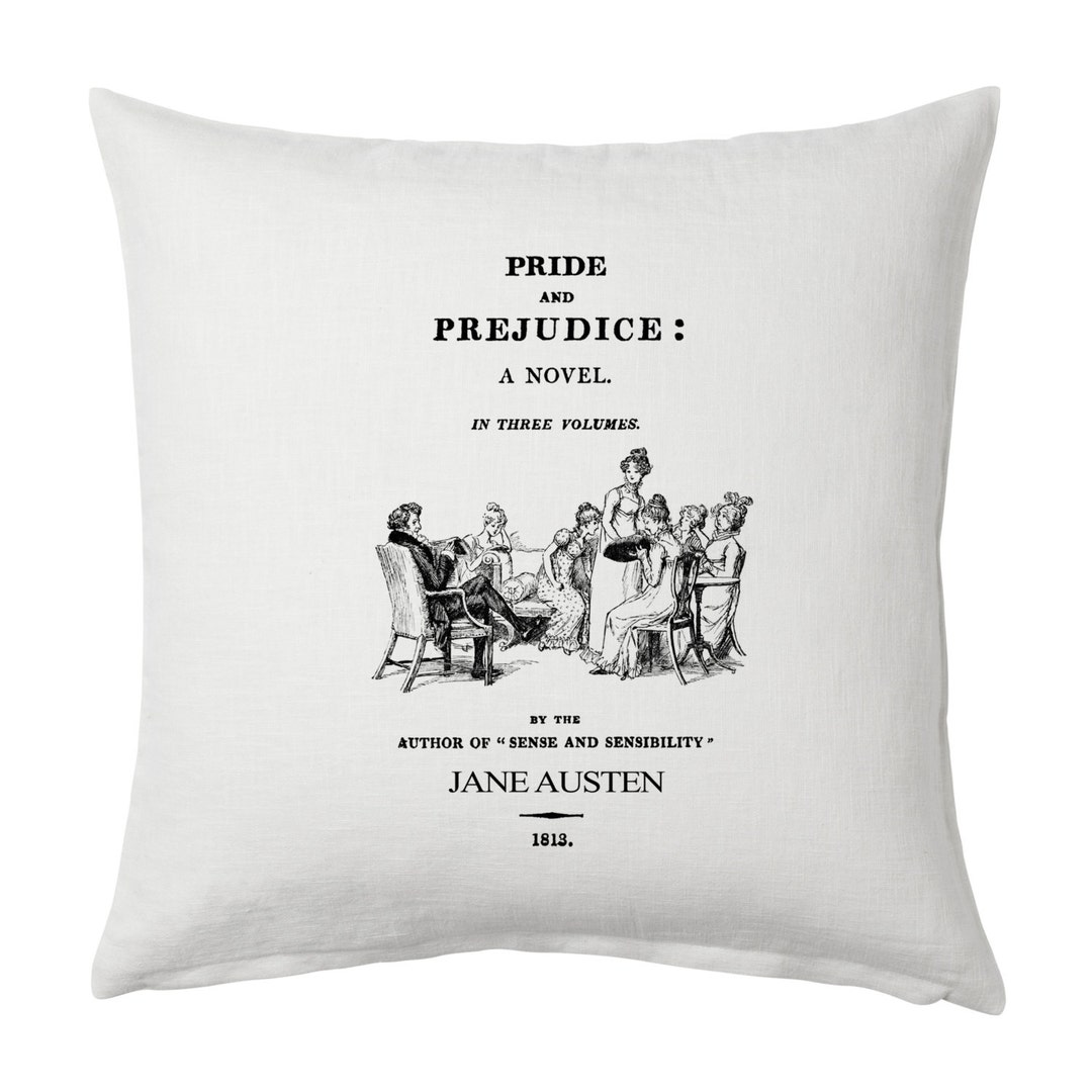Pride and Prejudice by Jane Austen Pillow Cover Book Pillow Etsy