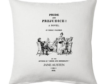Pride and Prejudice by Jane Austen  Pillow Cover, Book pillow cover.