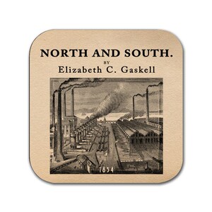North and South by Elizabeth Gaskell Coaster. Coffee Mug Coaster with &quot;North and South&quot; book design, Bookish Gift, Literary Gift, Bookworm