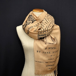 Mansfield Park by Jane Austen Scarf, Shawl, Wrap. Book scarf, Literary gift, Teacher gift, Library, Classic Literature, Fanny Price image 1