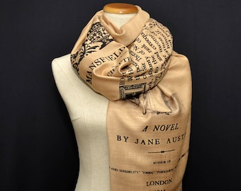 Mansfield Park by Jane Austen Scarf, Shawl, Wrap. Book scarf, Literary gift, Teacher gift, Library, Classic Literature, Fanny Price