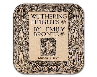 Wuthering Heights by Emily Brontë Coaster. Coffee Mug Coaster with Wuthering Heights book design, Bookish Gift, Literary Gift