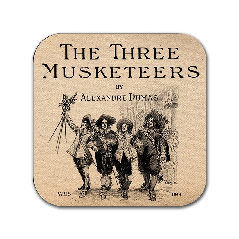 The Three Musketeers Twenty Years After,The Count of Monte Cristo,Queen Margot,The Queen/'s Necklace 6 coasters with Alexandre Dumas novels