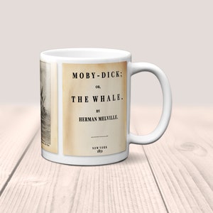 Moby-Dick or, The Whale by Herman Melville Mug.Coffee Mug with Moby-Dick book design, Bookish Gift, Literary Mug, Nautical Gift image 4