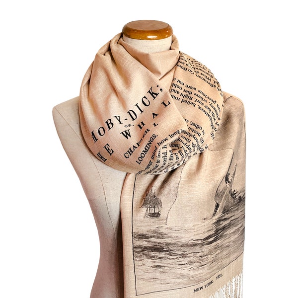 Moby-Dick; oder, The Whale Shawl Scarf Wrap, Moby-Dick; oder, Der Wal von Herman Melville Schal. Buchschal, Buchschal, Buchschal.