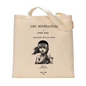 Les Misérables by Victor Hugo tote bag. Handbag with Les Miserables book design. Literary Tote Bag, Book Bag, Book Lover Gift,Aesthetic bag
