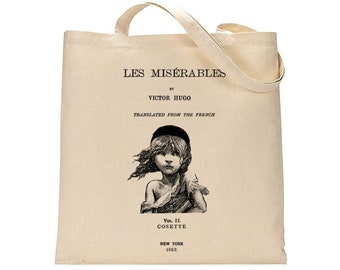Les Misérables by Victor Hugo tote bag. Handbag with Les Miserables book design. Literary Tote Bag, Book Bag, Book Lover Gift,Aesthetic bag