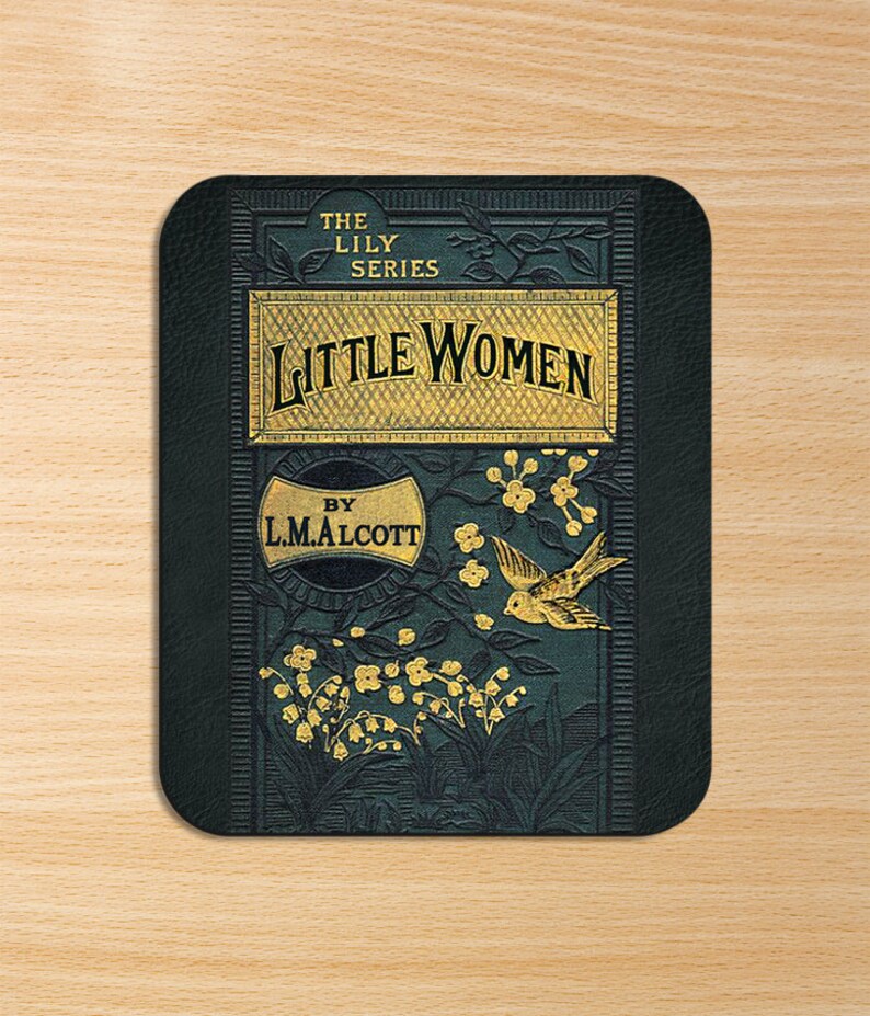 Little Women by  Louisa May Alcott Mouse pad (Title Page). Literary Mousepad with Little Women book design, Bookish Gift, Literary Gift 