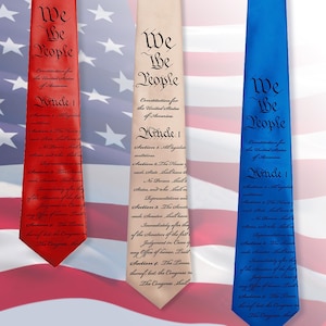 US Constitution Tie, We the People, Necktie with US Constitution. lawmaker gift, legislator gift.