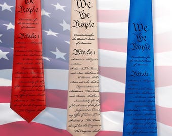 US Constitution Tie, We the People, Necktie with US Constitution. lawmaker gift, legislator gift.